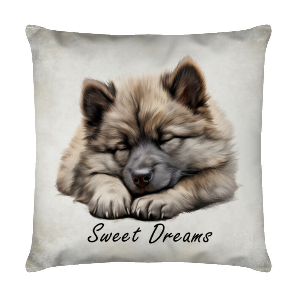Kissen "Wolfsspitz - Sweet Dreams" Weiß – hunde-shirt.de