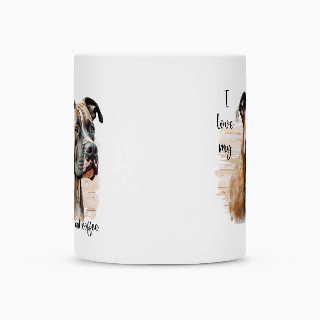 Tasse "Staffordshire Bull Terrier braun - I love..." – hunde-shirt.de