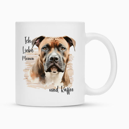 Tasse "AmStaff - Ich liebe..." Weiß – hunde-shirt.de