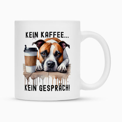 Tasse "AmStaff ( braun / weiß ) - Kein Kaffee..." Weiß – hunde-shirt.de