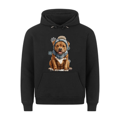 Premium Hoodie "Staffordshire Bull Terrier - Winterbub" Schwarz – hunde-shirt.de