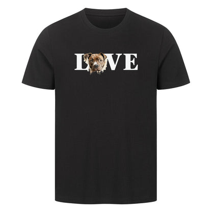 Premium T-Shirt "Staffordshire - LOVE" Schwarz – hunde-shirt.de