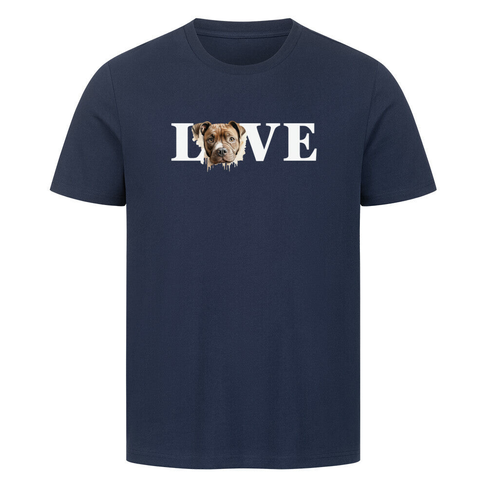 Premium T-Shirt "Staffordshire - LOVE" French Navy – hunde-shirt.de