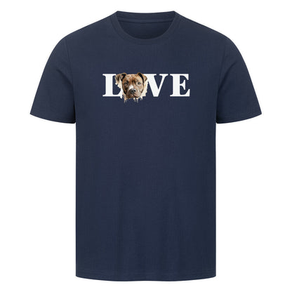 Premium T-Shirt "Staffordshire - LOVE" French Navy – hunde-shirt.de