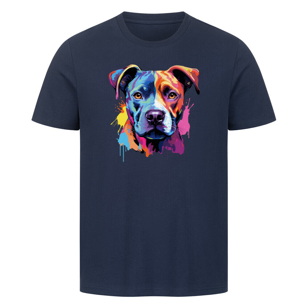 Premium T-Shirt "AmStaff Puppy - Paint" French Navy – hunde-shirt.de