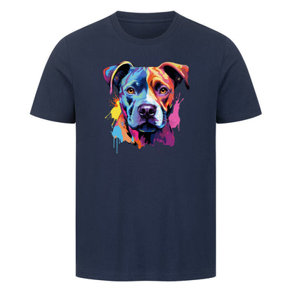 Premium T-Shirt "AmStaff Puppy - Paint" French Navy – hunde-shirt.de