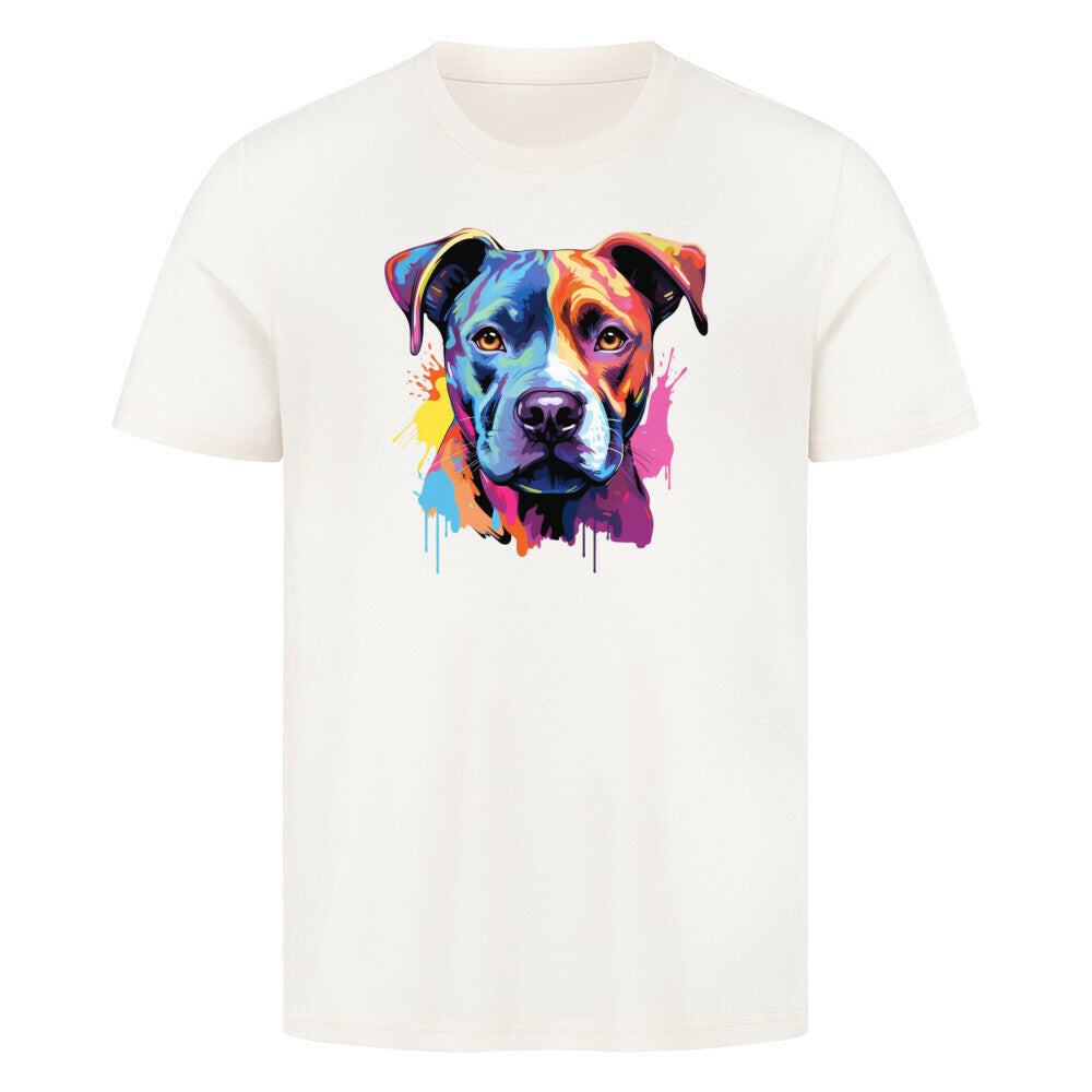 Premium T-Shirt "AmStaff Puppy - Paint" Natural Raw – hunde-shirt.de