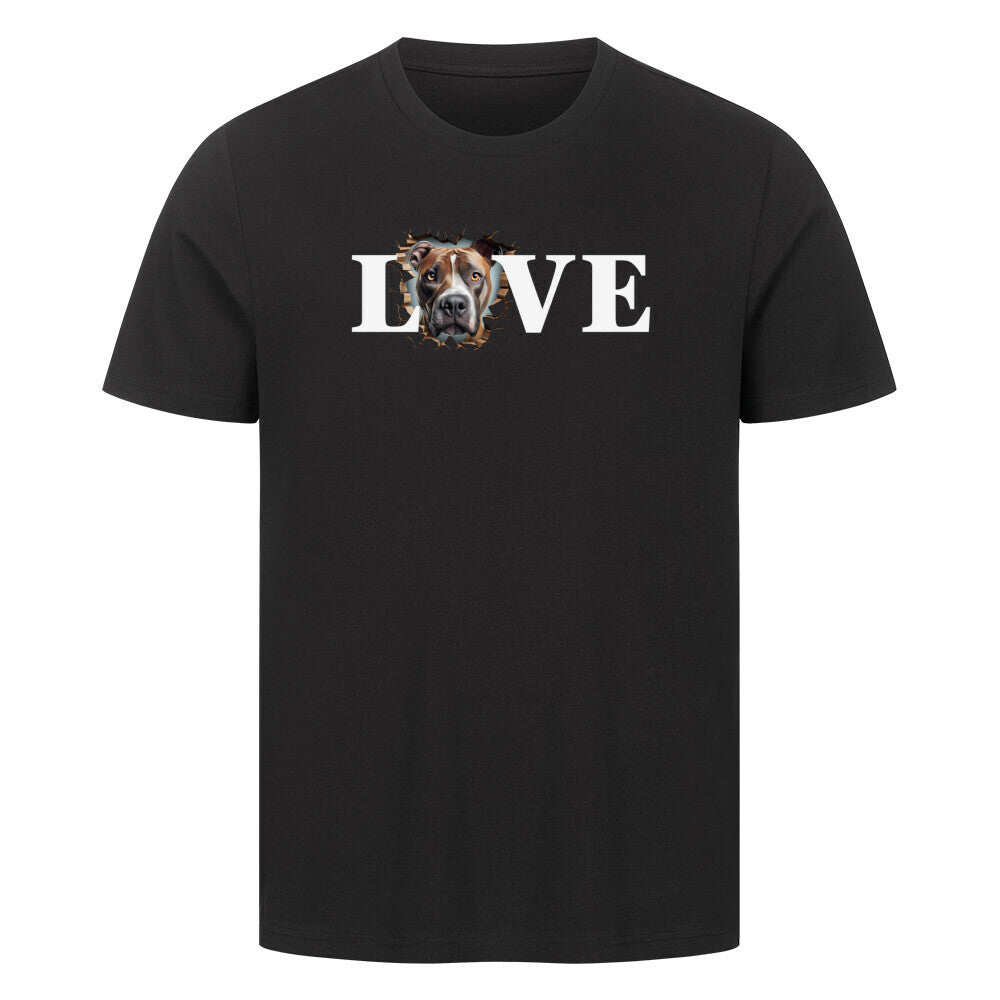 Premium T-Shirt "AmStaff - LOVE" Schwarz – hunde-shirt.de