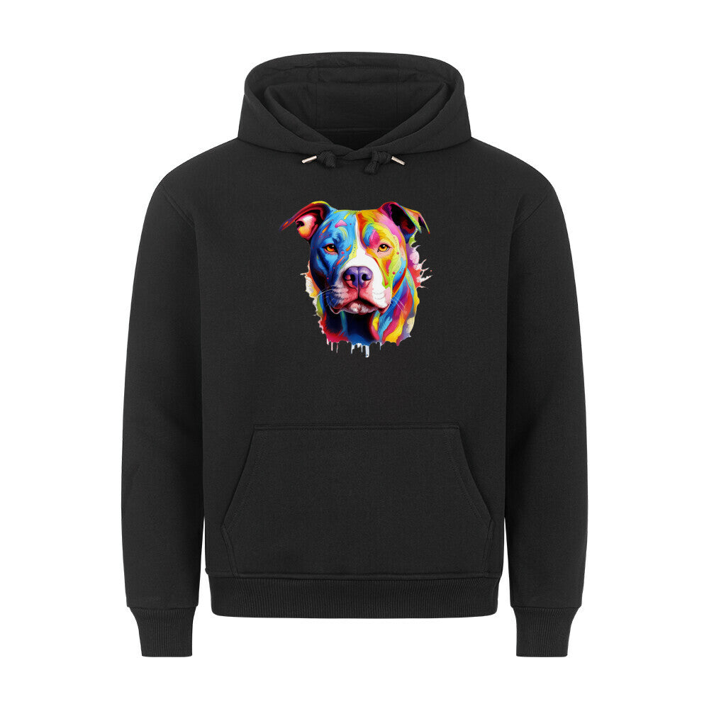 Premium Hoodie "AmStaff - Paint" Schwarz – hunde-shirt.de