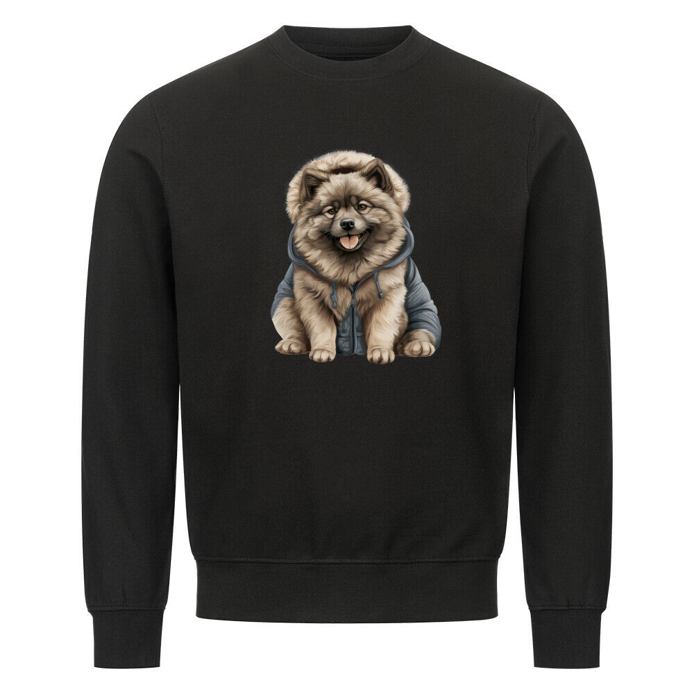 Premium Sweatshirt "Wolfsspitz - Winter" Schwarz – hunde-shirt.de