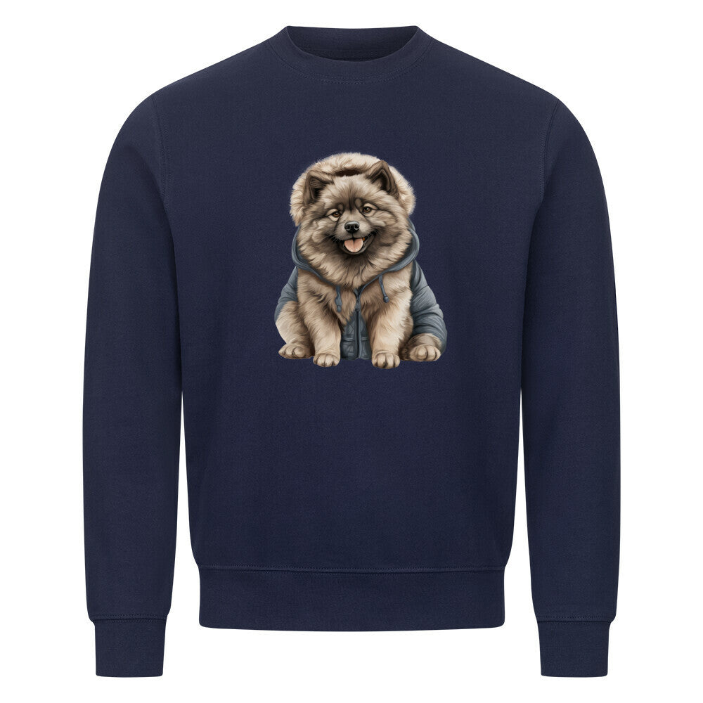 Premium Sweatshirt "Wolfsspitz - Winter" Navy Blue – hunde-shirt.de