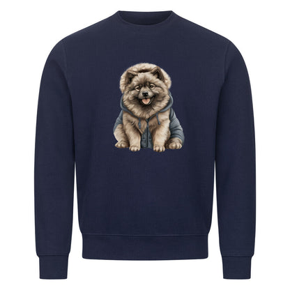 Premium Sweatshirt "Wolfsspitz - Winter" Navy Blue – hunde-shirt.de
