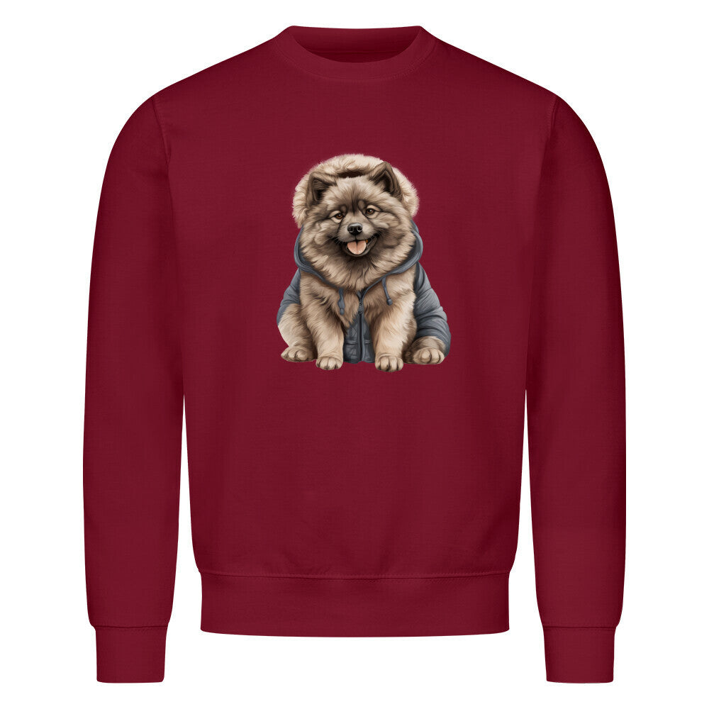 Premium Sweatshirt "Wolfsspitz - Winter" Burgunder – hunde-shirt.de