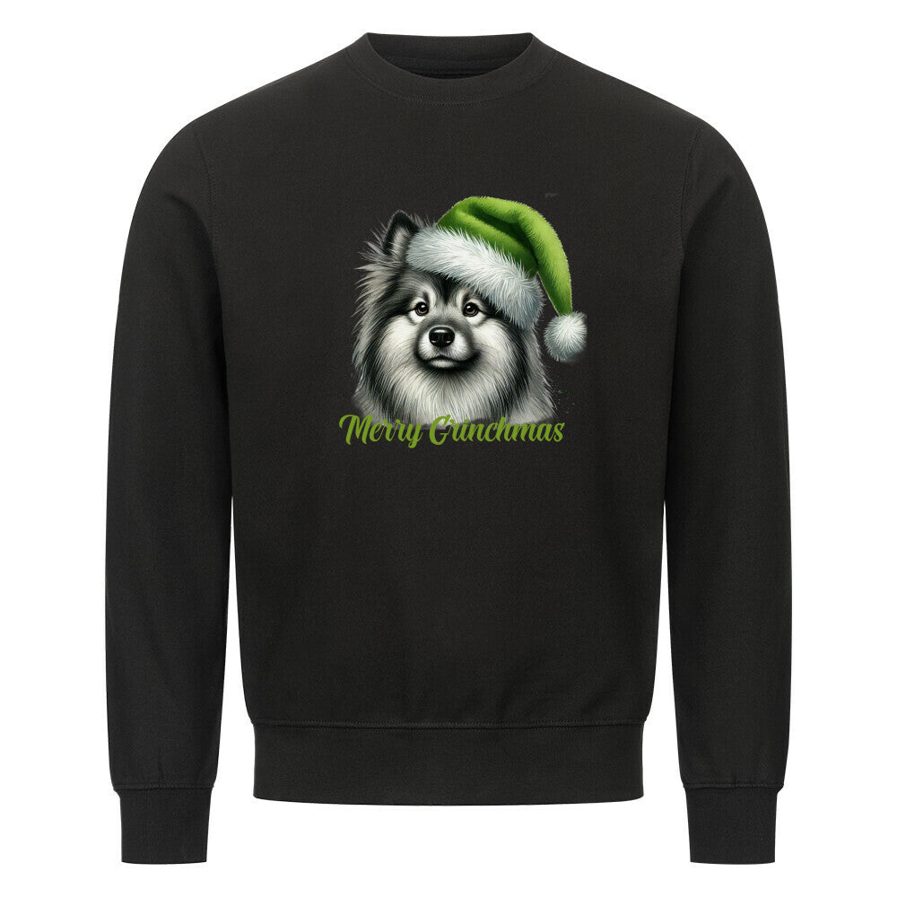Premium Sweatshirt "Wolfsspitz - Merry Grinchmas" Schwarz – hunde-shirt.de