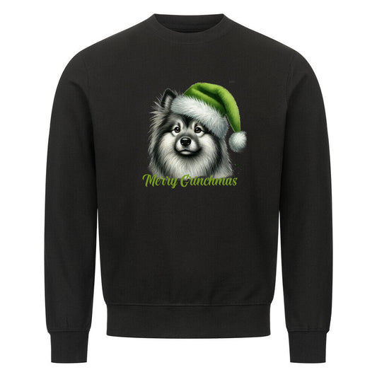 Premium Sweatshirt "Wolfsspitz - Merry Grinchmas" Schwarz – hunde-shirt.de