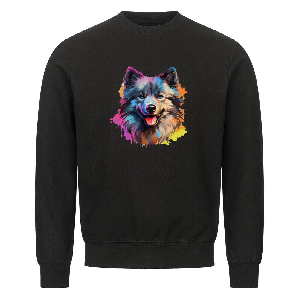 Premium Sweatshirt "Wolfsspitz - Paint" Schwarz – hunde-shirt.de