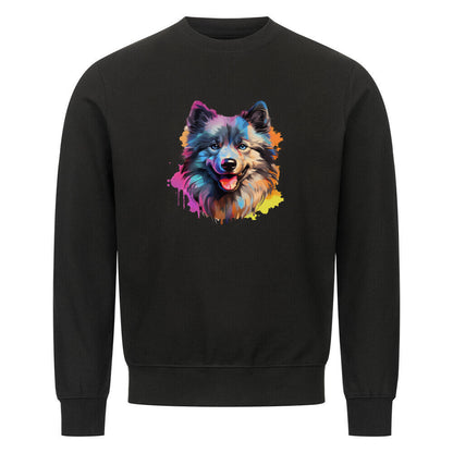 Premium Sweatshirt "Wolfsspitz - Paint" Schwarz – hunde-shirt.de