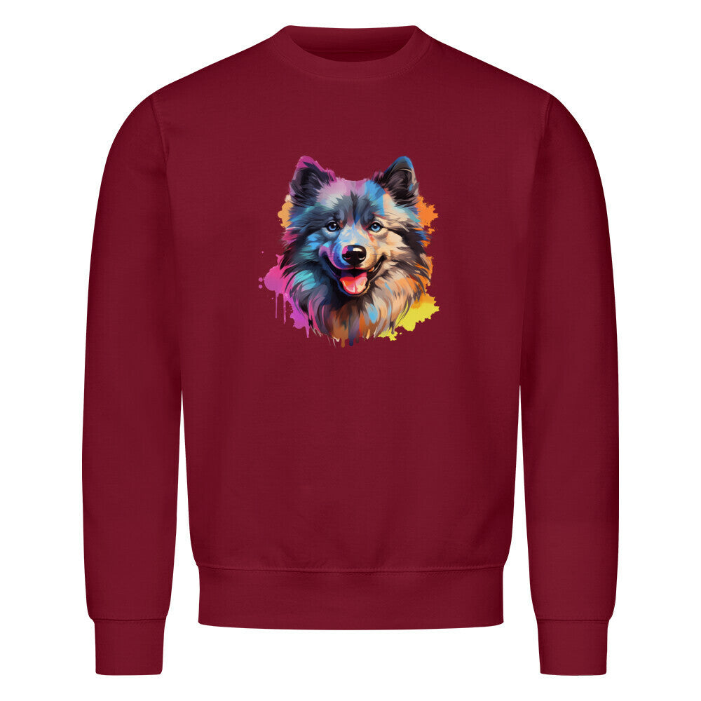 Premium Sweatshirt "Wolfsspitz - Paint" Burgunder – hunde-shirt.de