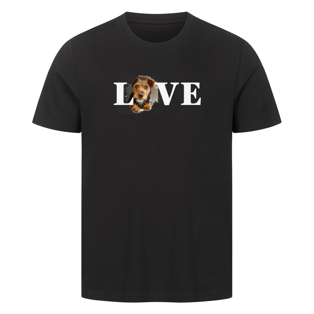 Premium T-Shirt "Welsh Terrier - LOVE" Schwarz – hunde-shirt.de