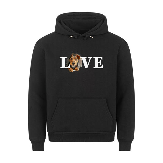 Premium Hoodie "Welsh Terrier - LOVE" Schwarz – hunde-shirt.de