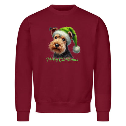 Premium Sweatshirt "Welsh Terrier - Merry Grinchmas" Burgunder – hunde-shirt.de