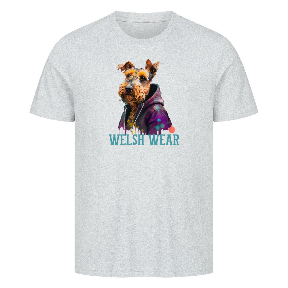 Premium T-Shirt "Welsh Terrier - Welsh Wear" Heather Grey – hunde-shirt.de