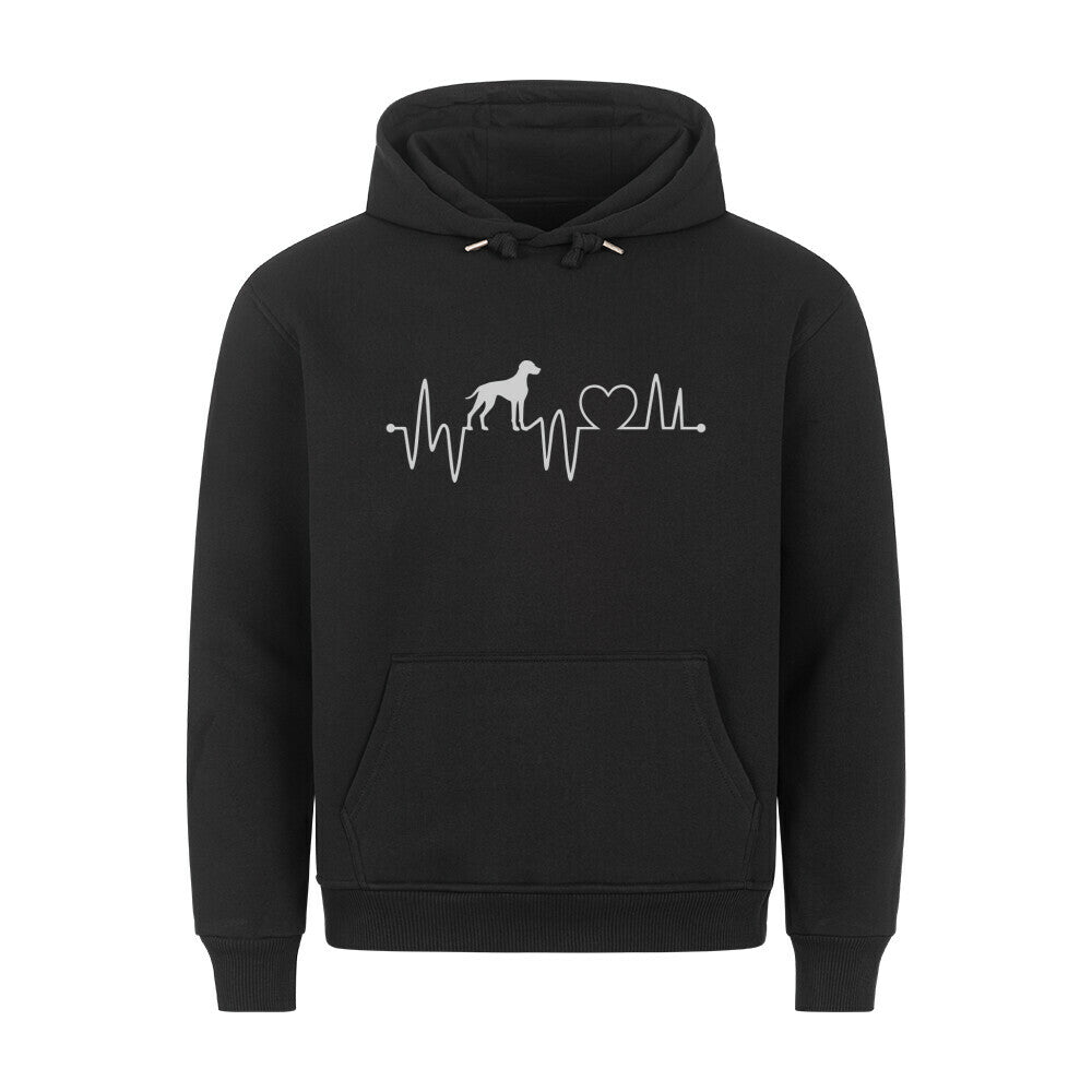 Premium Hoodie "Weimaraner - Heartbeat" Schwarz – hunde-shirt.de