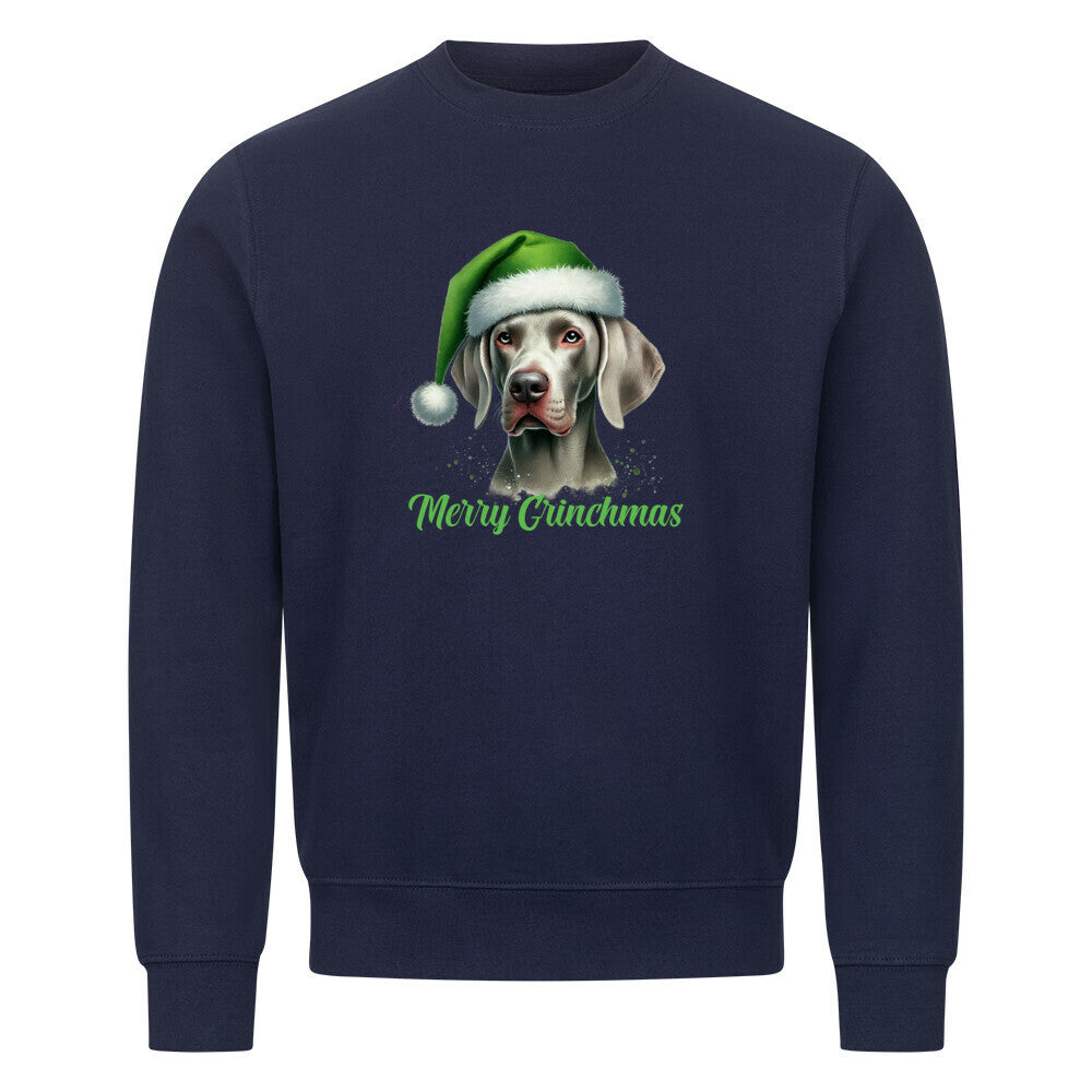 Premium Sweatshirt "Weimaraner - Merry Grinchmas" Navy Blue – hunde-shirt.de