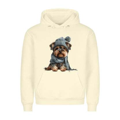 Premium Hoodie "Yorkshire Terrier - Winterbub" Beige – hunde-shirt.de