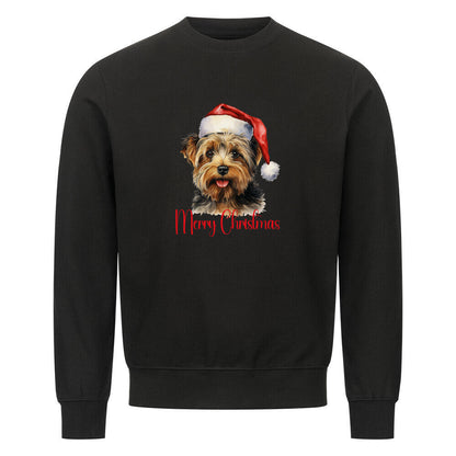 Premium Sweatshirt "Yorkie - Merry Christmas 2" Schwarz – hunde-shirt.de