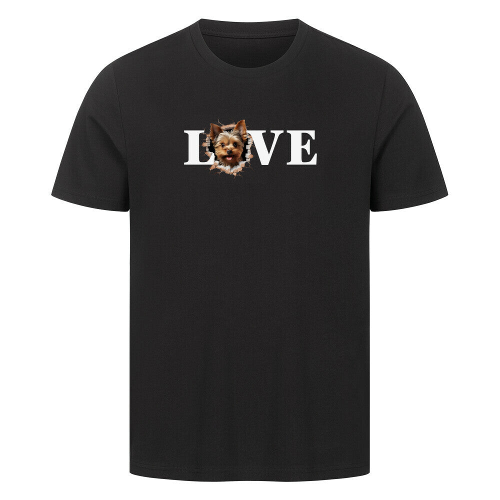 Premium T-Shirt "Yorkshire Terrier - LOVE" Schwarz – hunde-shirt.de