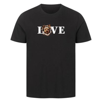 Premium T-Shirt "Yorkshire Terrier - LOVE" Schwarz – hunde-shirt.de