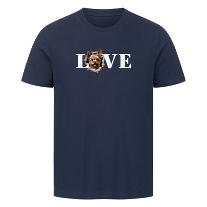 Premium T-Shirt "Yorkshire Terrier - LOVE" French Navy – hunde-shirt.de