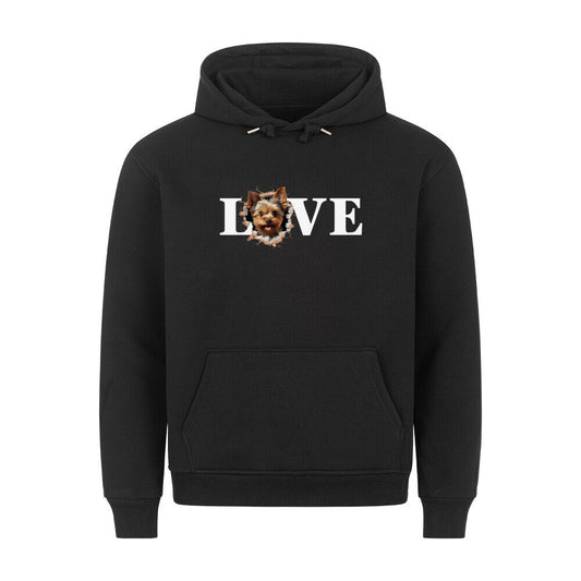 Premium Hoodie "Yorkshire Terrier - LOVE" Schwarz – hunde-shirt.de