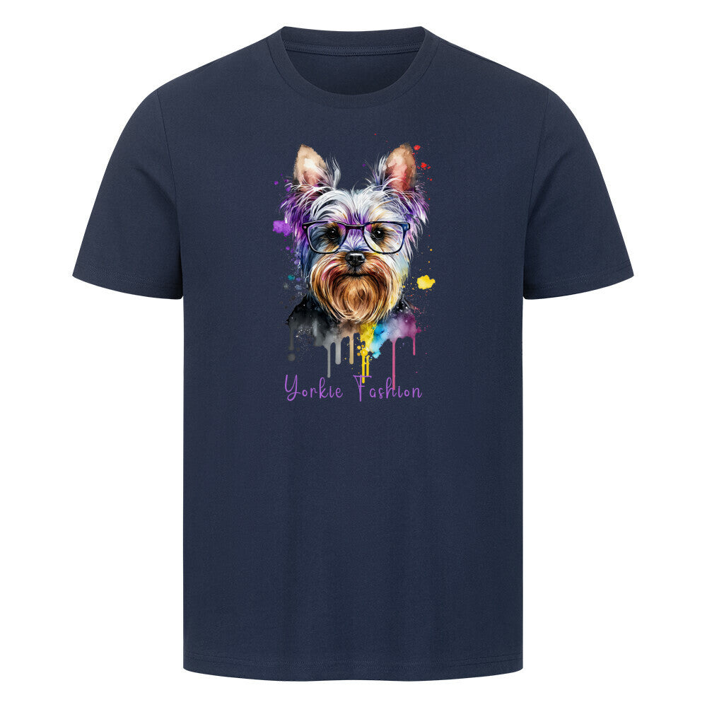 Premium T-Shirt "Yorkie - Fashion" French Navy – hunde-shirt.de