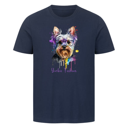 Premium T-Shirt "Yorkie - Fashion" French Navy – hunde-shirt.de