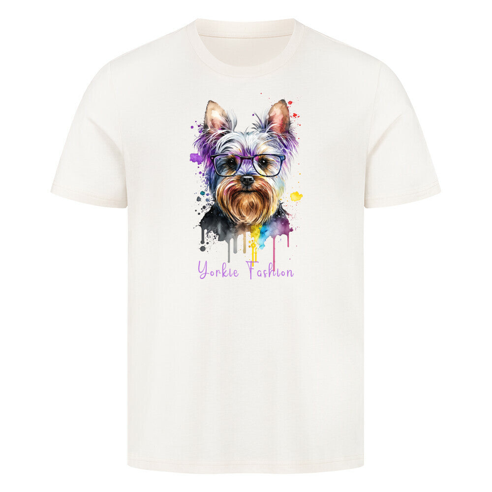 Premium T-Shirt "Yorkie - Fashion" Natural Raw – hunde-shirt.de