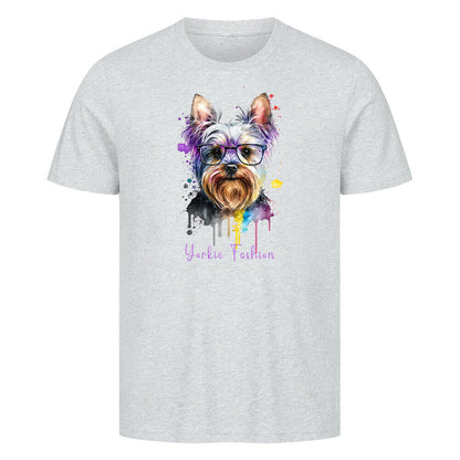 Premium T-Shirt "Yorkie - Fashion" Heather Grey – hunde-shirt.de
