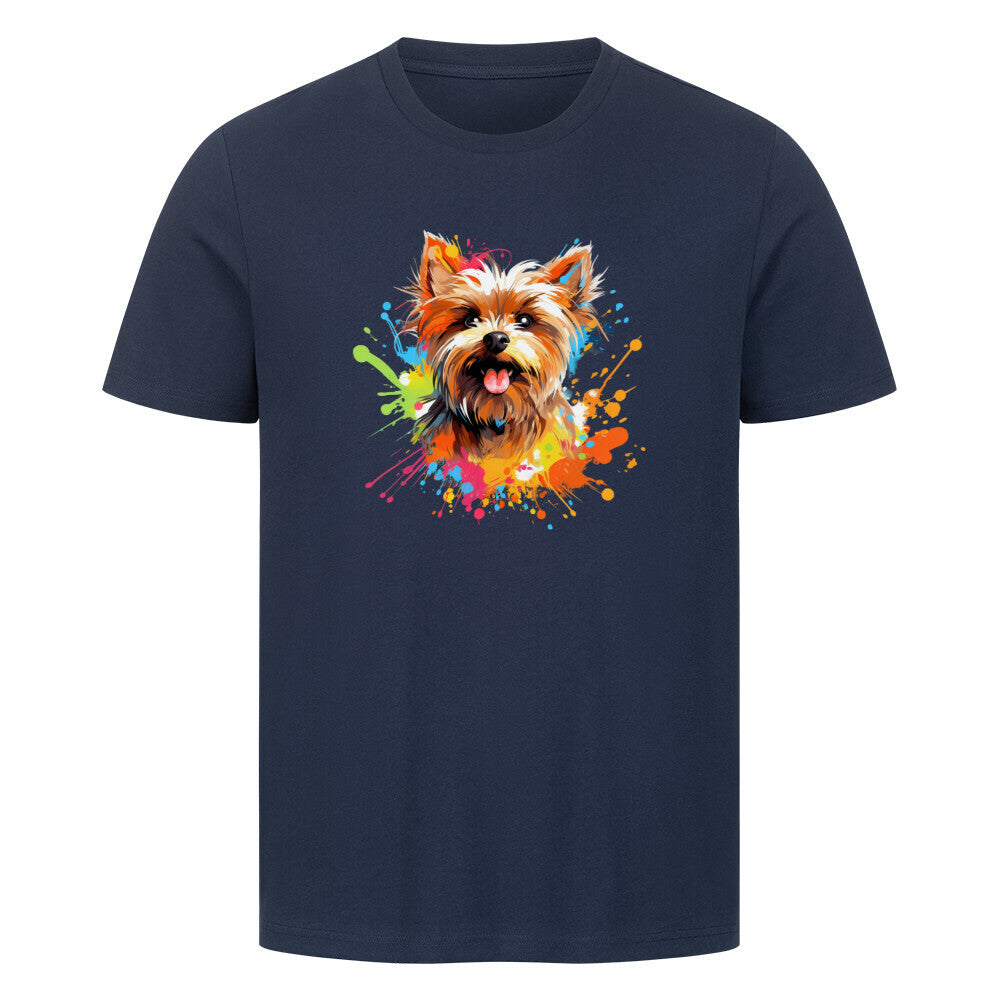 Premium T-Shirt "Yorkshire Terrier - Paint" French Navy – hunde-shirt.de
