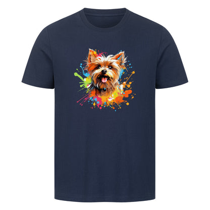Premium T-Shirt "Yorkshire Terrier - Paint" French Navy – hunde-shirt.de