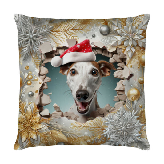 Kissen "Whippet - Weihnachten" Weiß – hunde-shirt.de