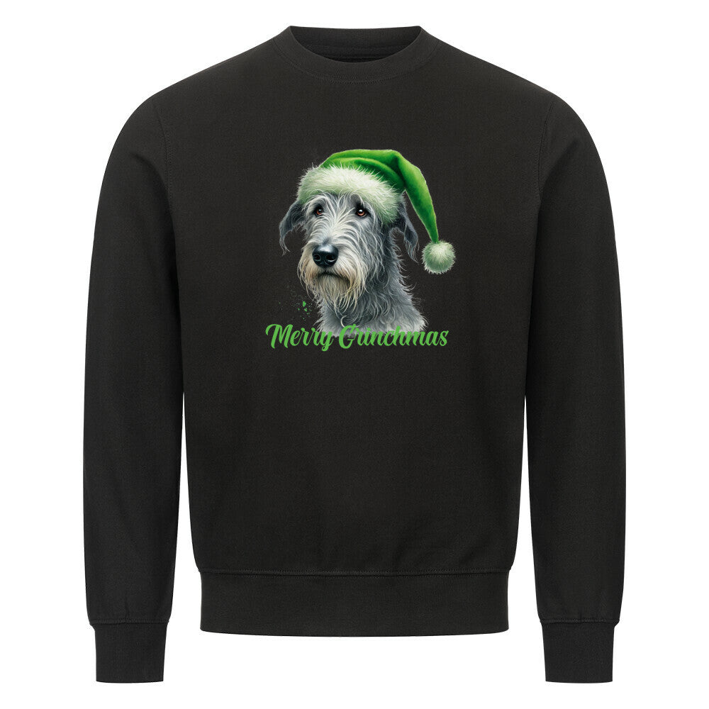 Premium Sweatshirt "Irischer Wolfshund - Merry Grinchmas" Schwarz – hunde-shirt.de