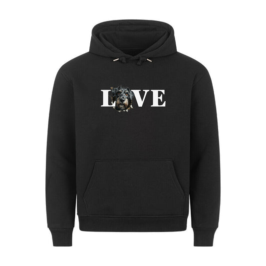 Premium Hoodie "Irischer Wolfshund - LOVE" Schwarz – hunde-shirt.de