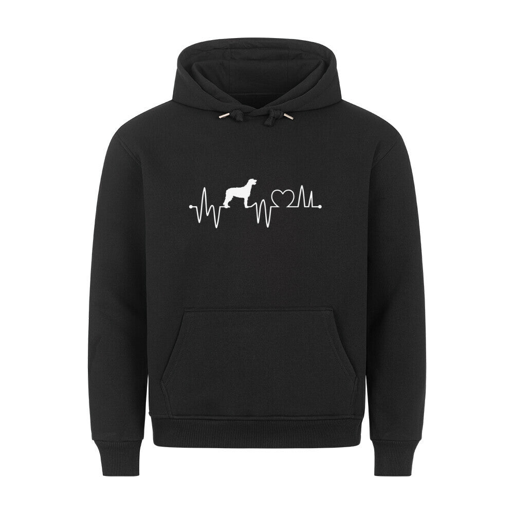 Premium Hoodie "Irischer Wolfshund - Heartbeat" Schwarz – hunde-shirt.de