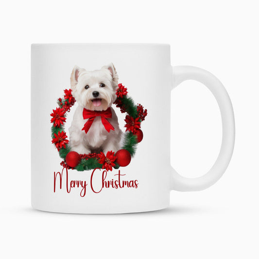 Tasse "Westie - Merry Christmas" Weiß – hunde-shirt.de