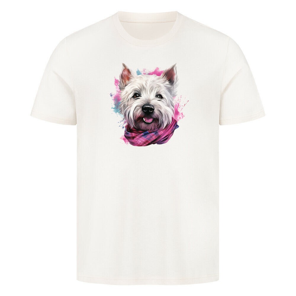 Premium T-Shirt "Westie - Wintermädchen" Natural Raw – hunde-shirt.de