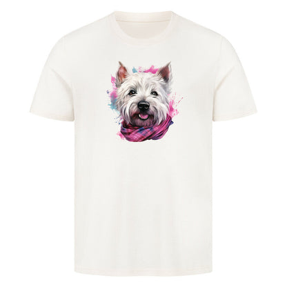 Premium T-Shirt "Westie - Wintermädchen" Natural Raw – hunde-shirt.de
