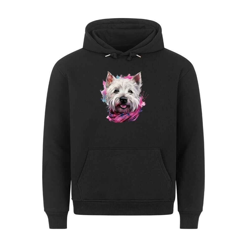 Premium Hoodie "Westie - Wintermädchen" Schwarz – hunde-shirt.de