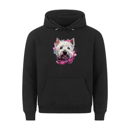 Premium Hoodie "Westie - Wintermädchen" Schwarz – hunde-shirt.de