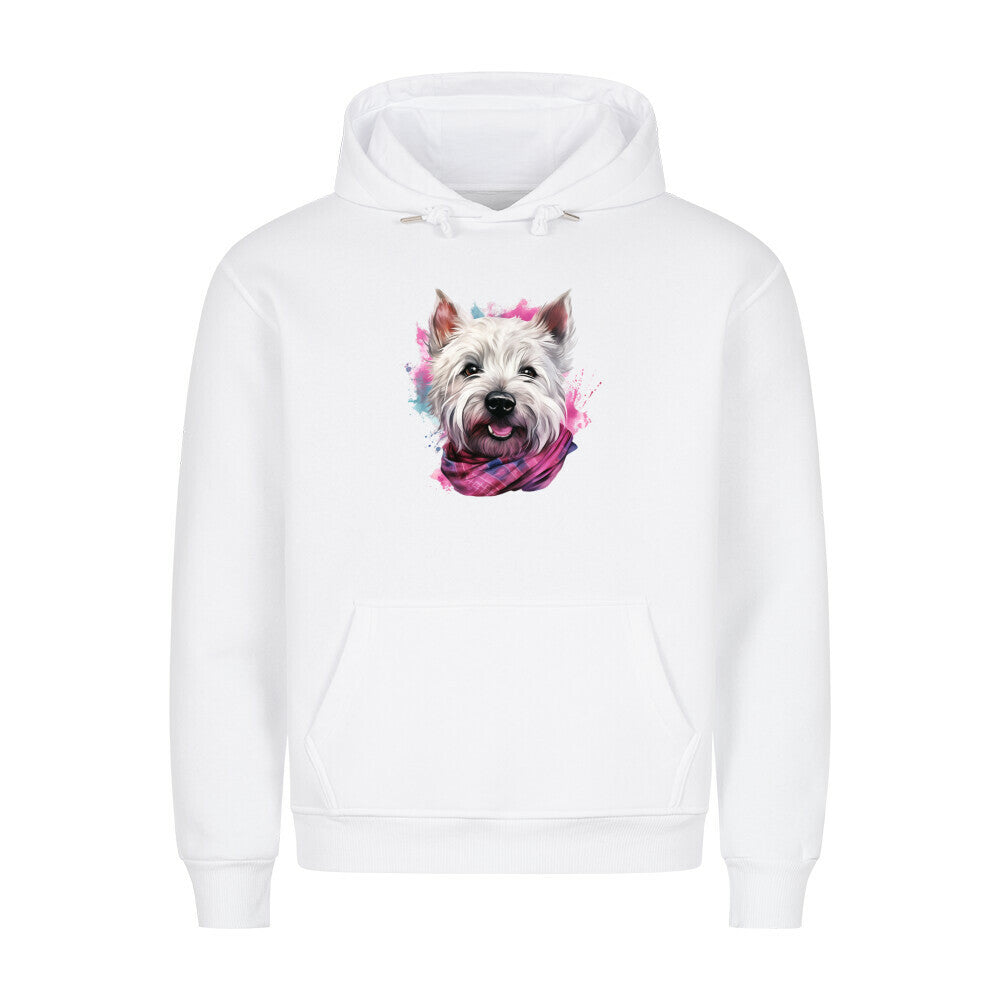 Premium Hoodie "Westie - Wintermädchen" Weiß – hunde-shirt.de
